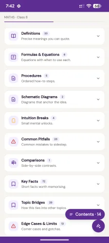 Concept note on phone showing the chapter breakdown
